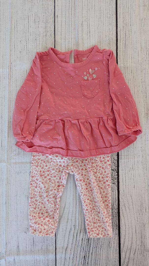 Carters Ruffle Heart Set- 9mo