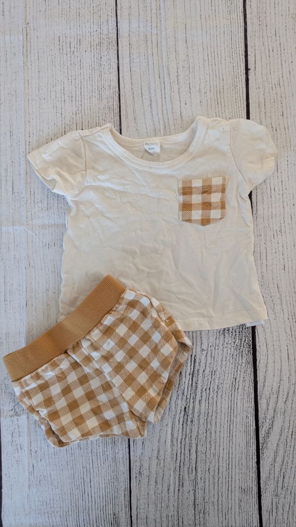 PL Baby Plaid Short Sleeve & Shorts Outfit - 9mo