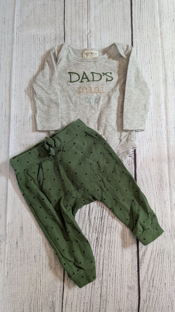 Rabbit + Bear "Dad's Mini Me" Organic Outfit - 6mo