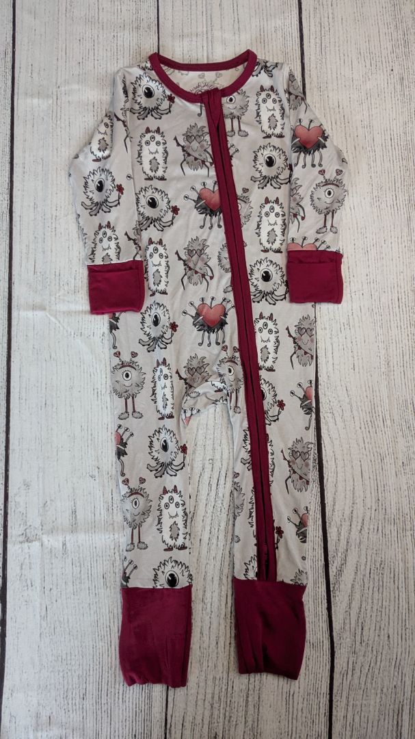 Meraki Hollow Heart Monster Bamboo Pajamas - 18mo