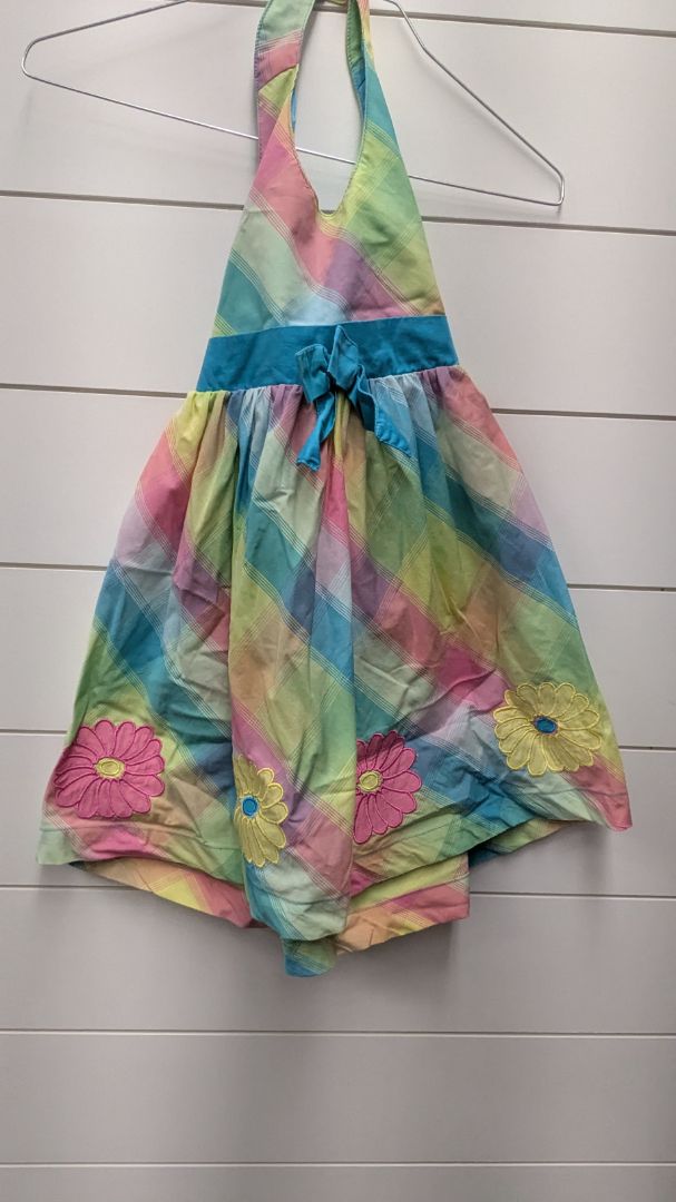 Blueberi Flower Plaid Dress - 4t