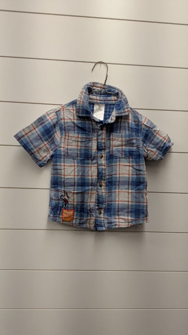Disney Plaid Short Sleeve - 4t