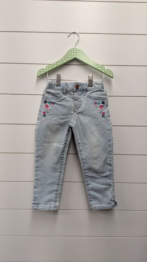 Denim Blue Floral Chambray Embroidered Dungarees & Rib Top Set | JoJo Maman Bébé Denim Blue Floral Chambray Embroidered Dungarees & Rib Top Set | JoJo Maman Bébé