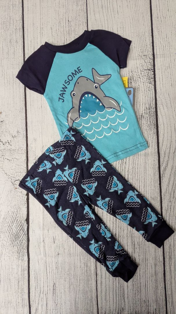 Mon Petit Shark Pajama Set - 12mo