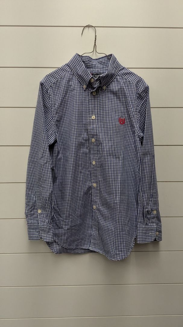 Chaps Plaid Polo Long Sleeve - 12