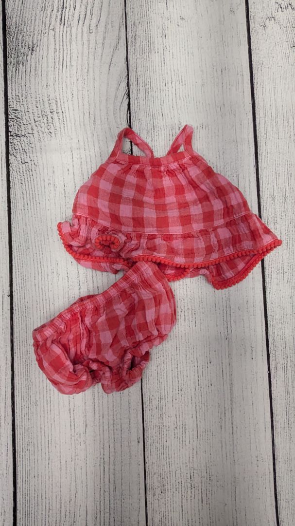 Cat & Jack Plaid Tank Top & Shorts Twin Set - 3mo