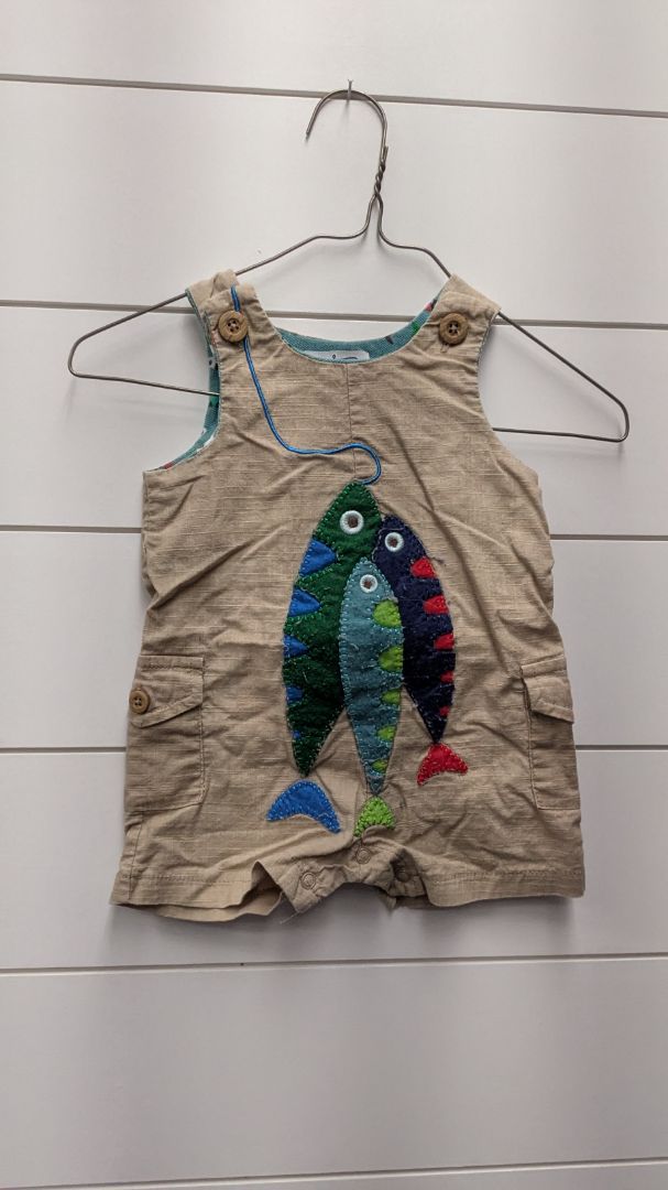 MUD PIE Fish Overalls - 9mo