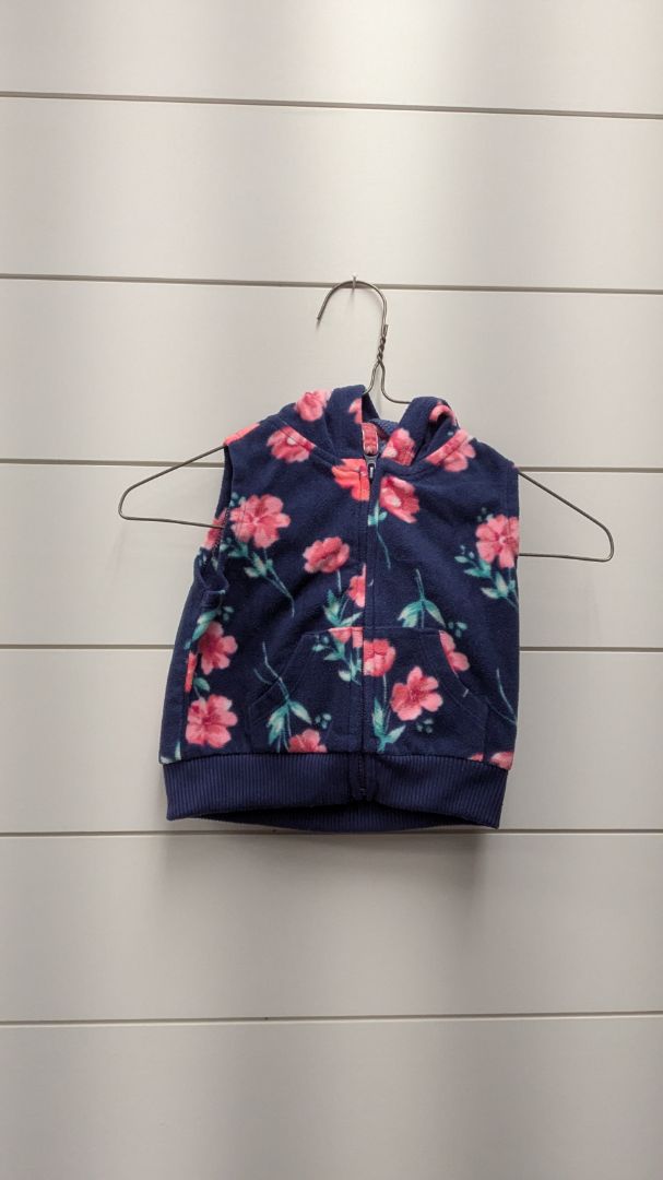 Carters Floral Fleece Zip-Up Vest - 3mo