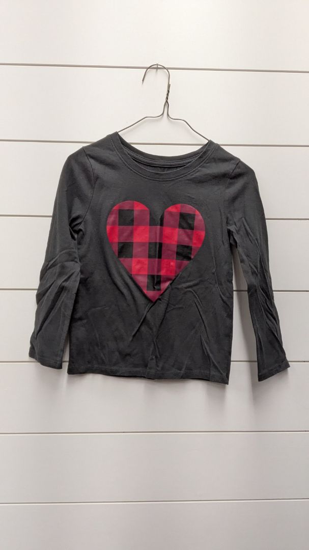 Cat & Jack Plaid Heart Long Sleeve - 5t