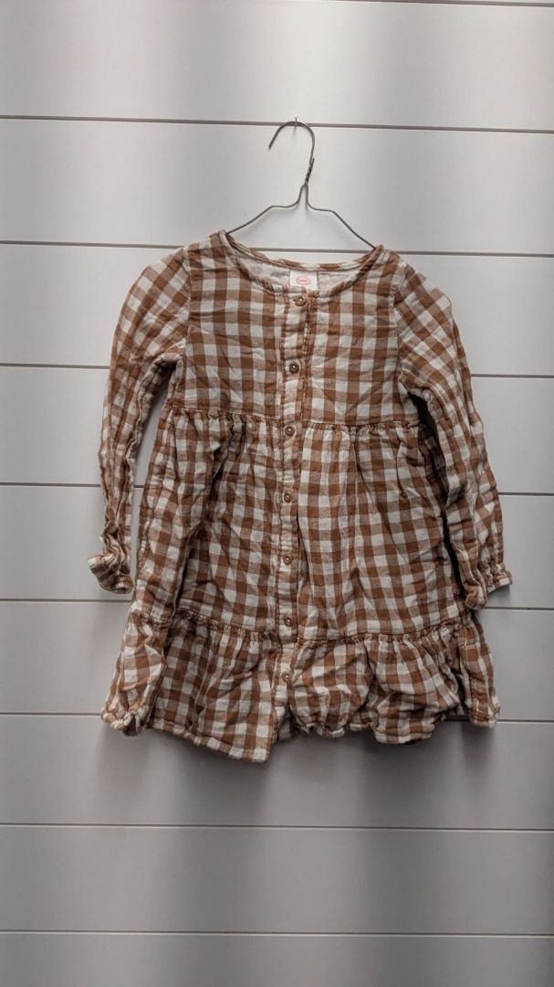 Wonder Nation Plaid Long Sleeve Dress - 5t