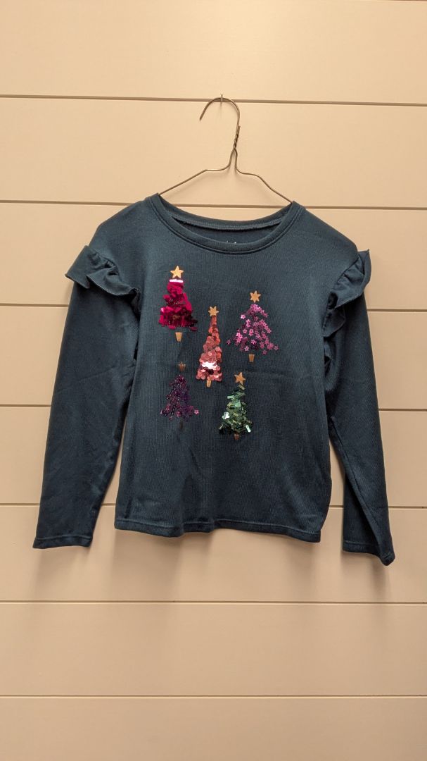 Jumping Beans Sequin Christmas Tree Long Sleeve - 5t