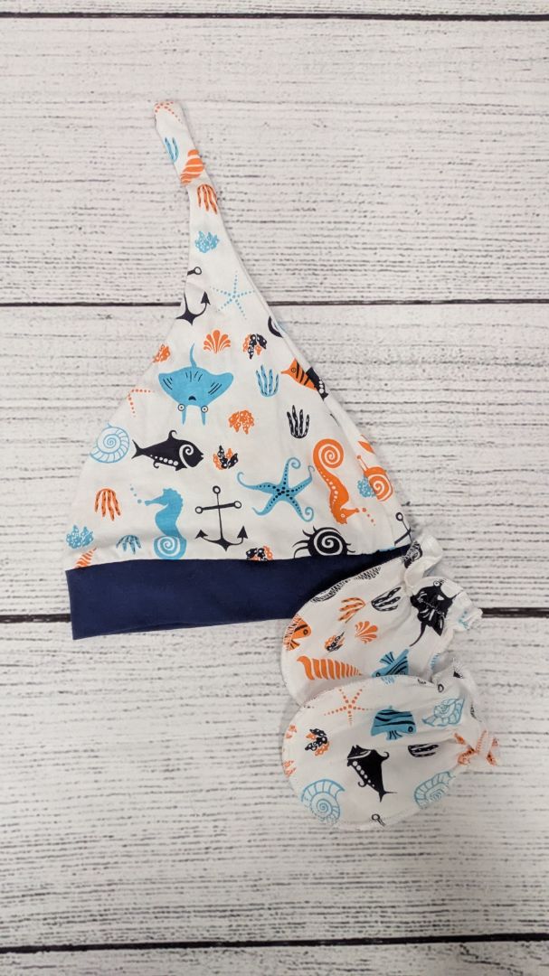 Sea Animal Hat & Mittens - 12mo