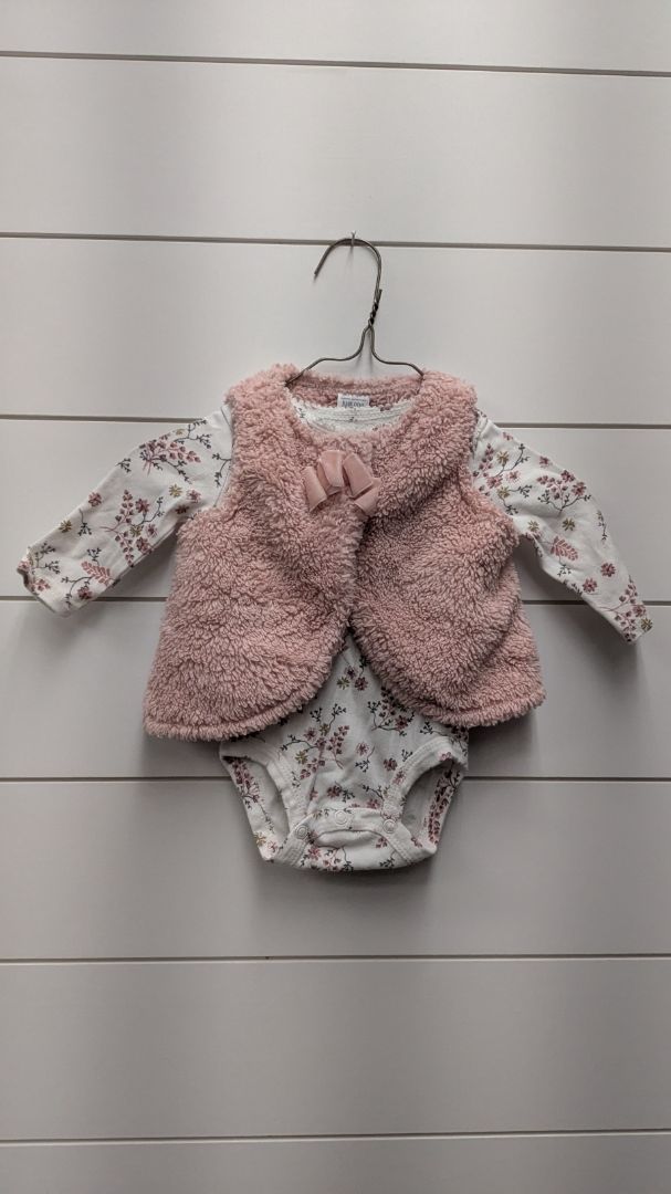 Carters Floral Long Sleeve and Vest - 3mo