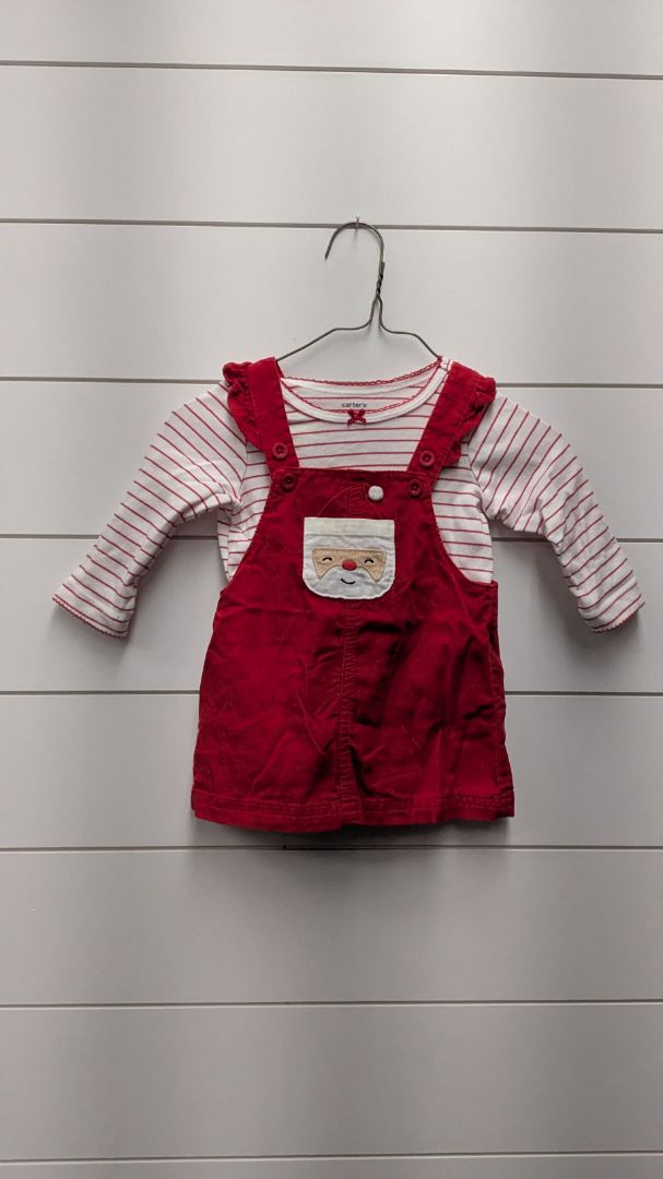 Carters Santa Overalls & Long Sleeve - 6mo