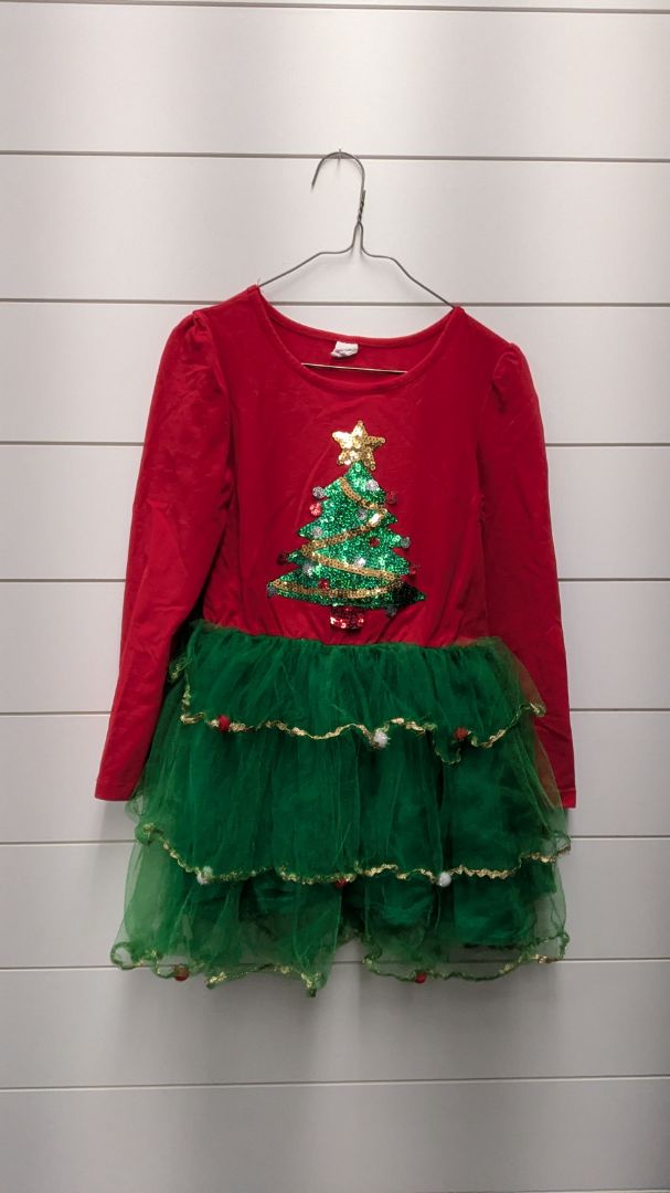 Sunny Fashion Sequin Christmas Tree Dress