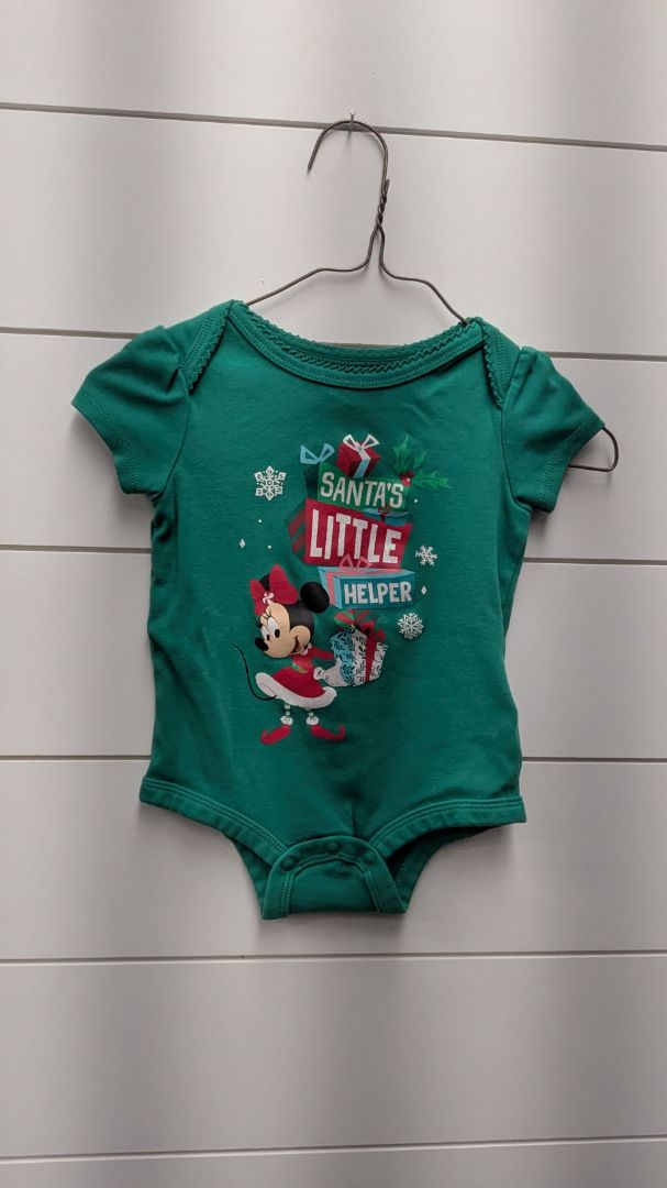 Disney Christmas Minnie Mouse Short Sleeve - 12mo