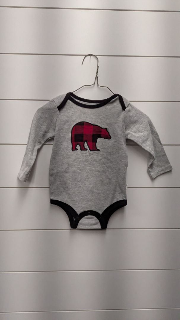 MINI HEROES Plaid Bear Long Sleeve - 9mo