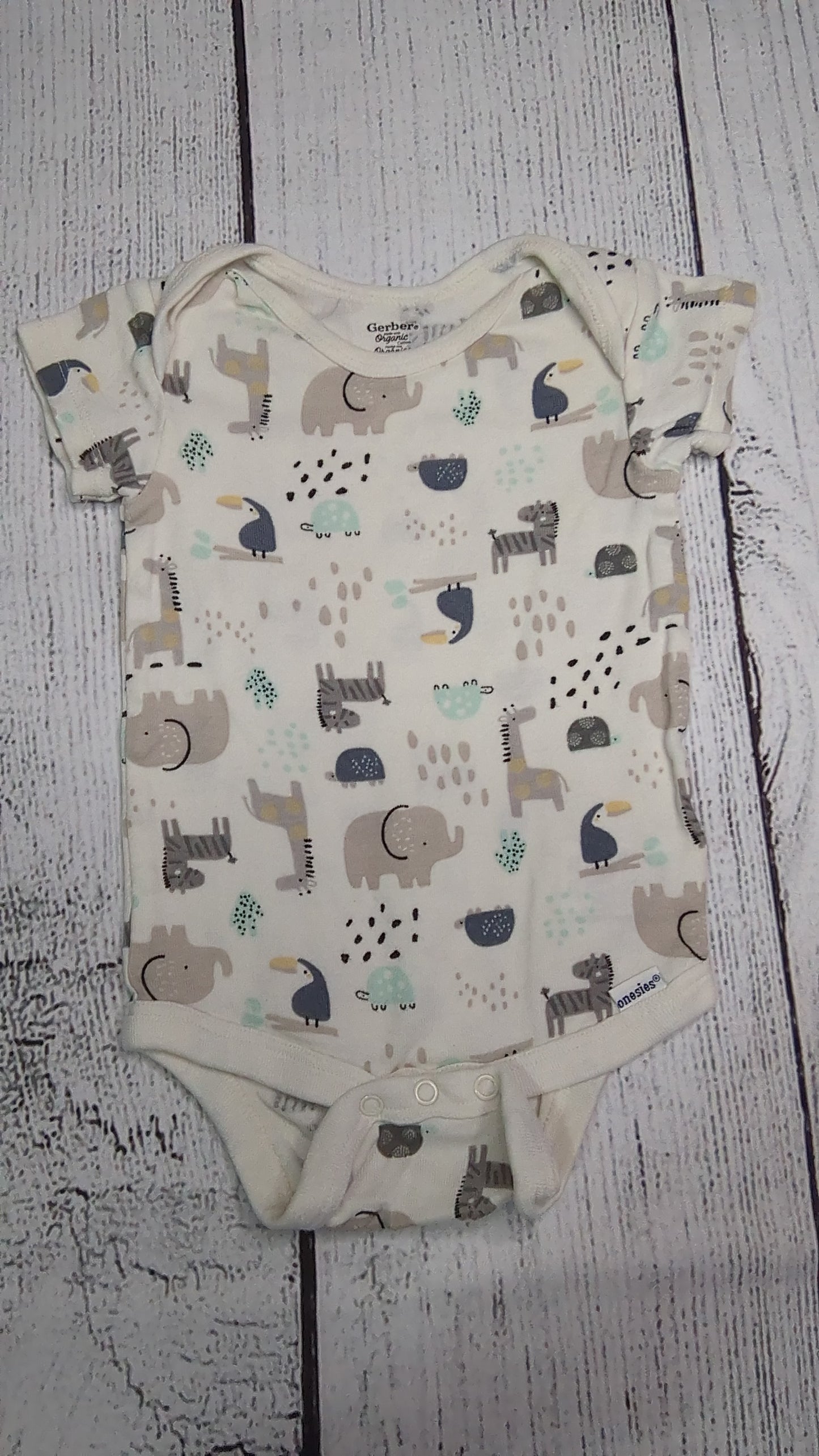 Zoo Short Sleeve Onesie - 6mo