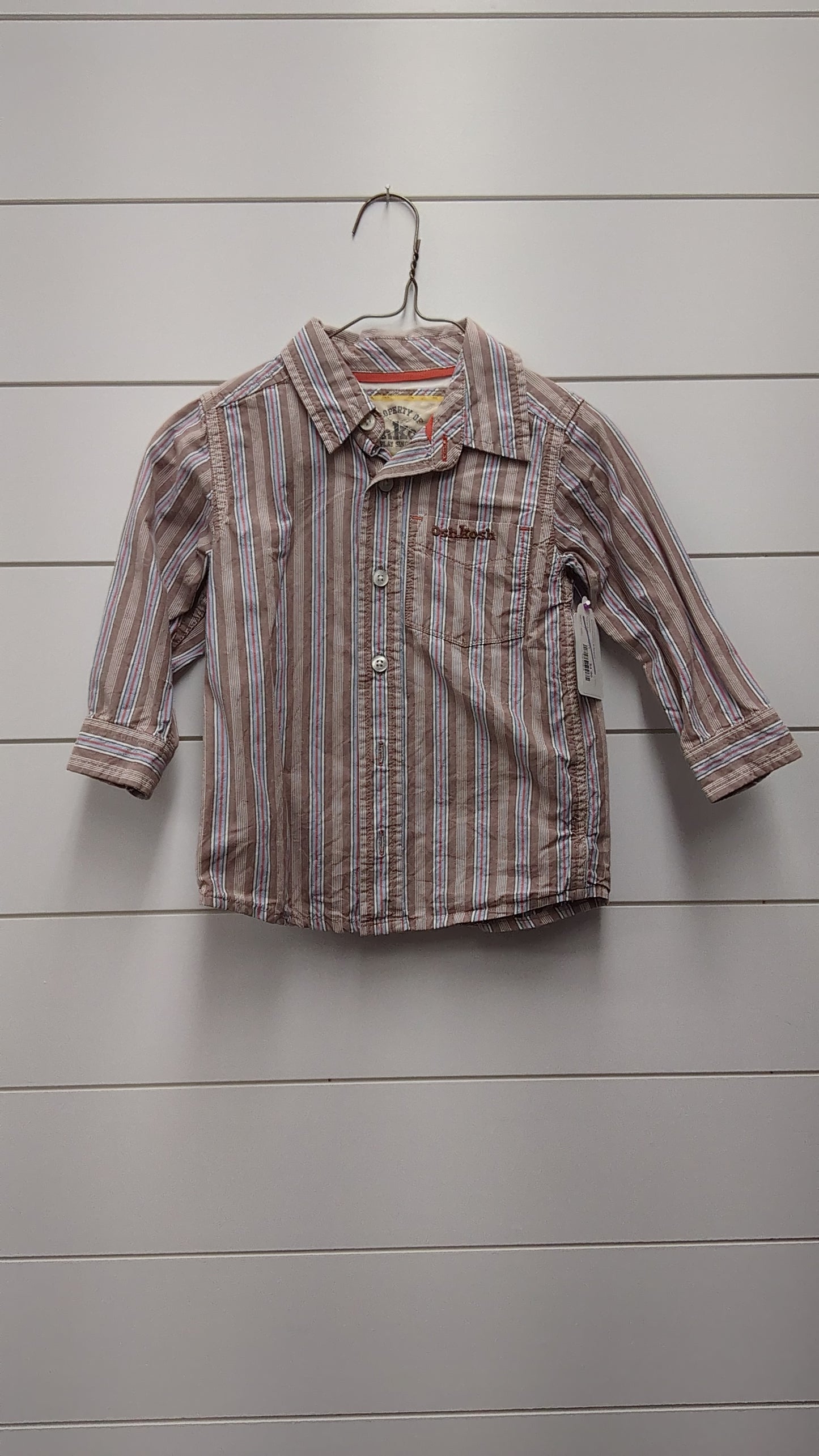 Oshkosh Button Down L S Striped - *WT* - 3T