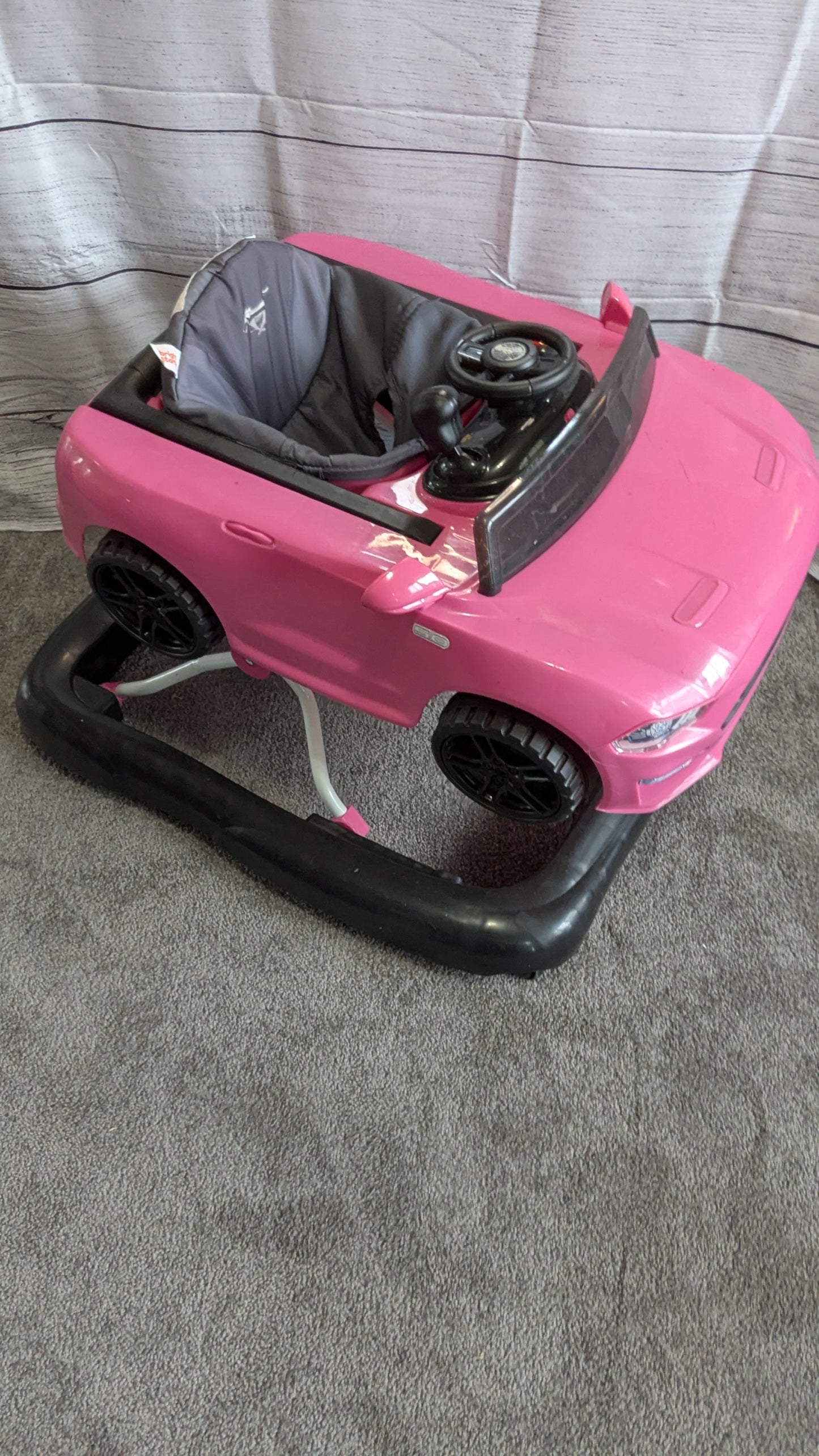 Bright Starts Ford Mustang 4-in-1 Pink Baby Activity Center & Walker