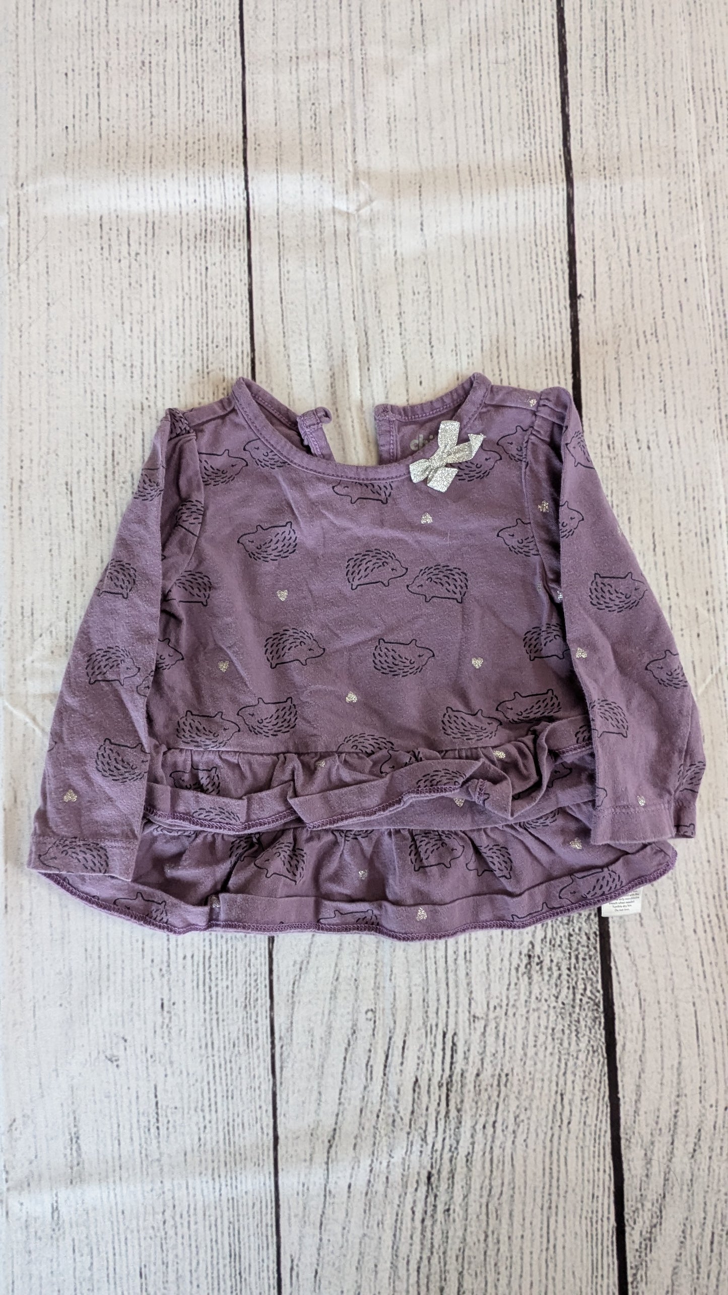 Carters Hedgehog Ruffle Long Sleeve - 9mo