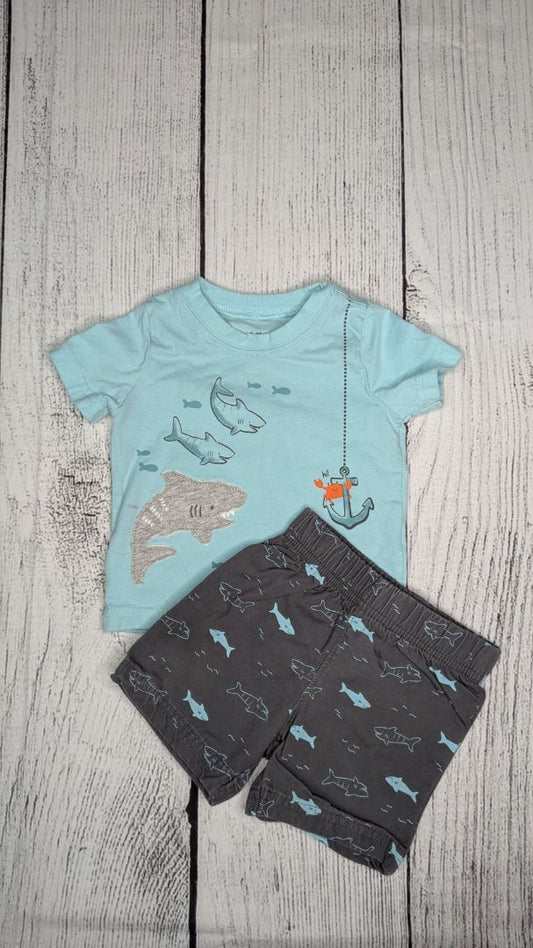 Carters Shark Short Set - 9mo