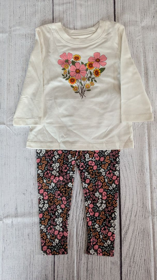 Cat & Jack Floral Outfit - 12mo