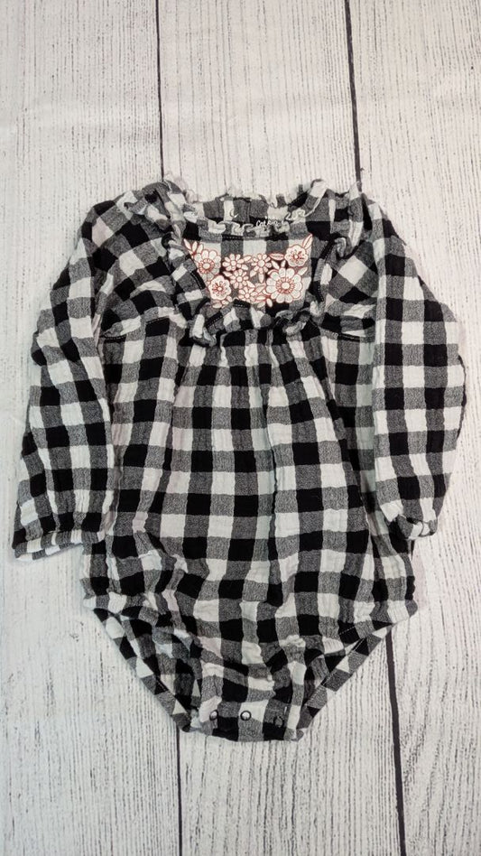 Cat & Jack Plaid Flower Long Sleeve - 12mo