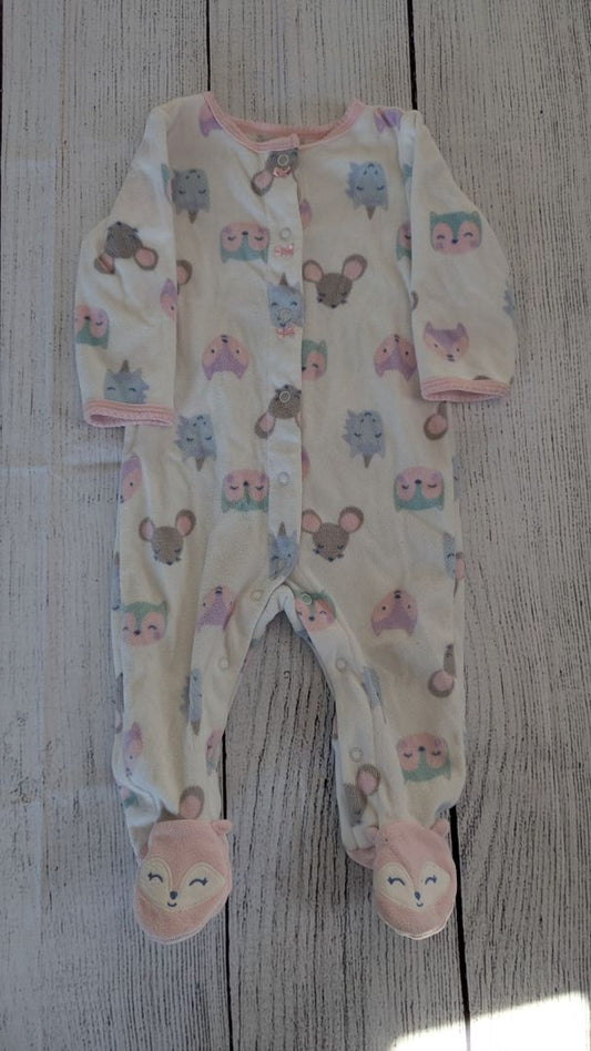 Carters Mouse & Fox Fleece Pajamas - 9mo