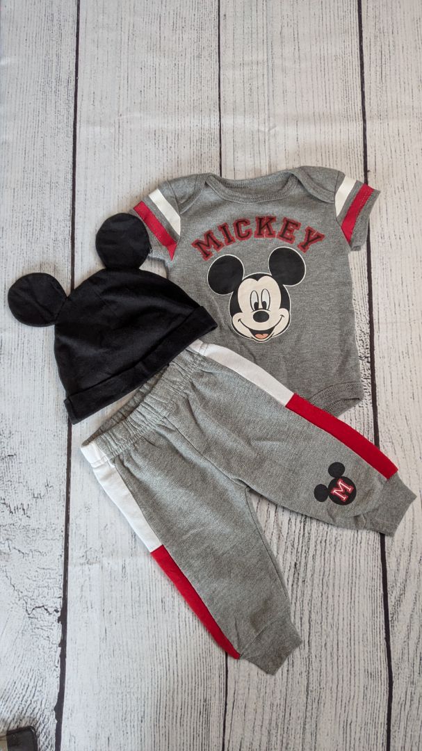 Disney Mickey Mouse Outfit (3 Piece) - 3mo