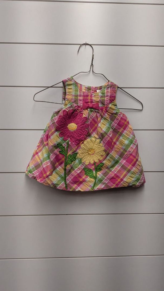 GYMBOREE Flower Plaid Dress - 3mo