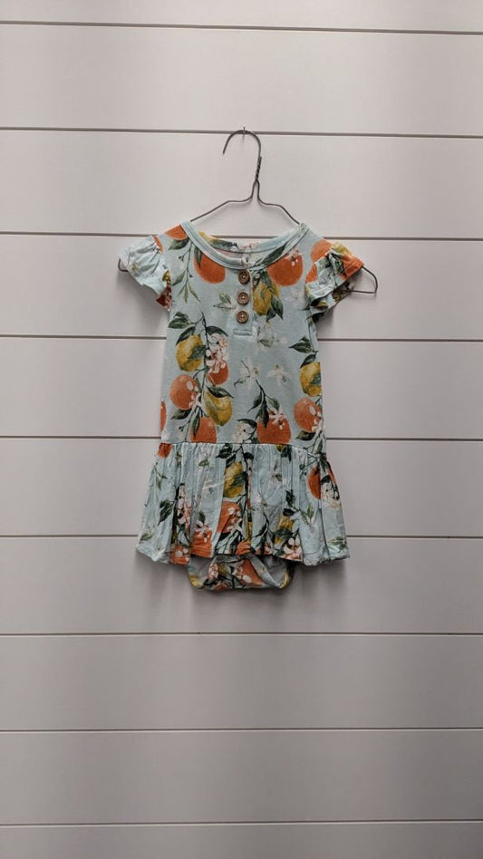 POSH PEANUT Bamboo Lemon & Orange Twirl Dress - 24mo