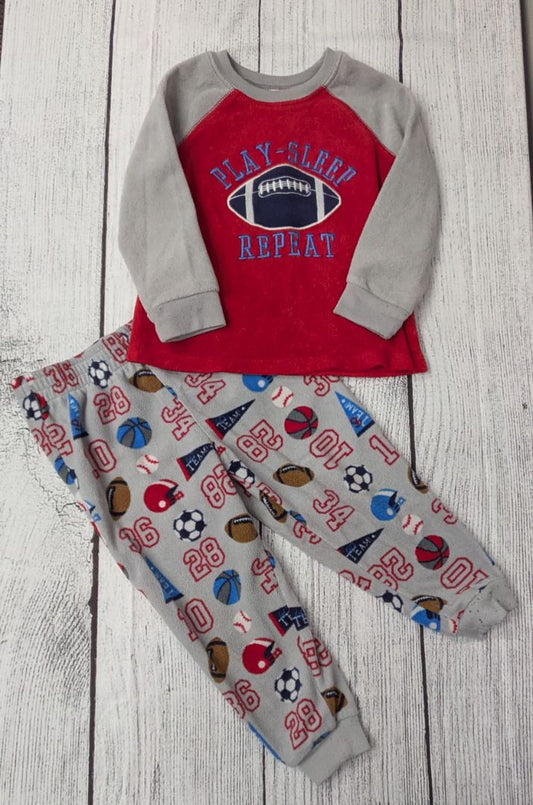 Favorite Pajamas Fleece Football Pajama Set - 3t