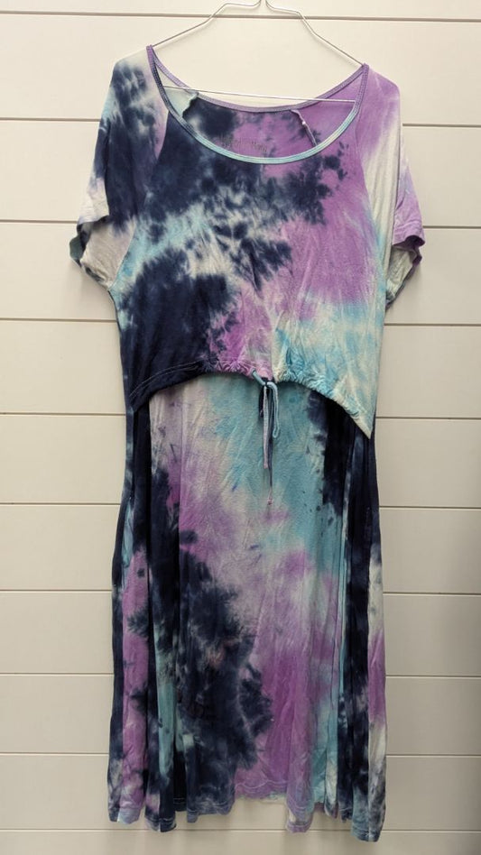Latched Mama Tye-Dye Maternity Dress - L