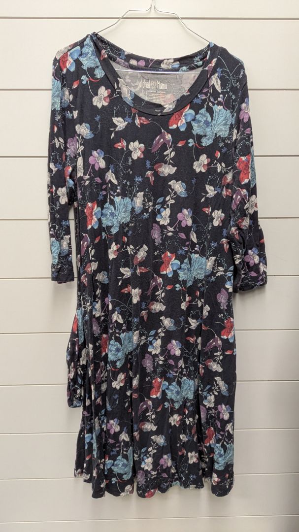 Latched Mama Floral Long Sleeve Maternity Dress - M