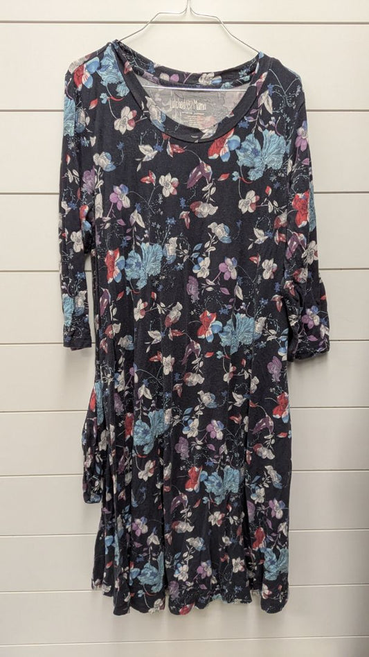 Latched Mama Floral Long Sleeve Maternity Dress - M