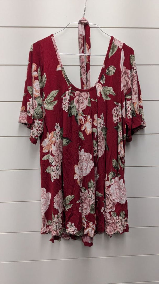 Latched Mama Maternity Floral Short Sleeve - L