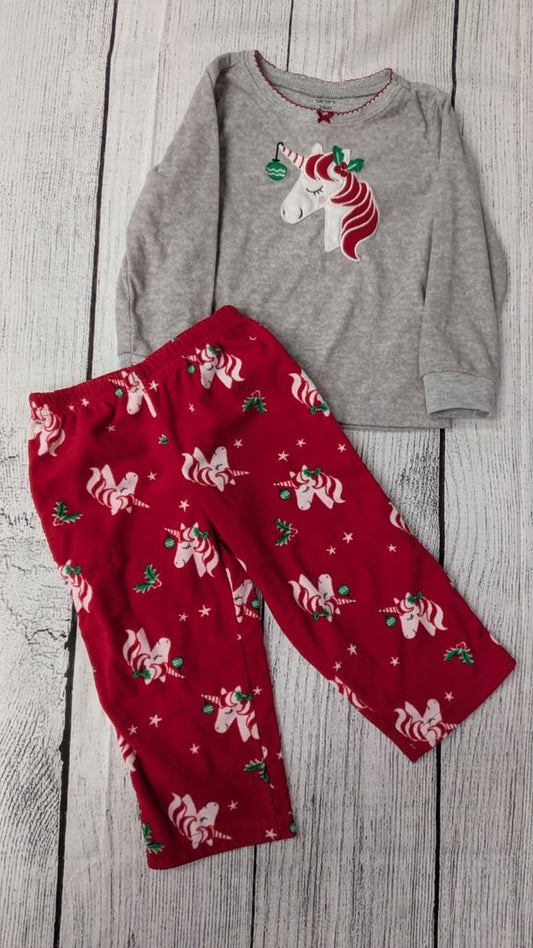 Carters Fleece Christmas Unicorn Pajama Set - 24mo
