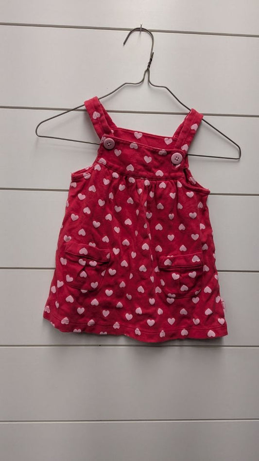 Carters Heart Overall Dress - 12mo