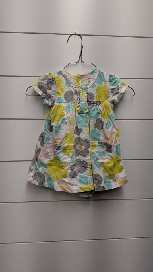 Carters Floral Short Sleeve Dress - 12mo