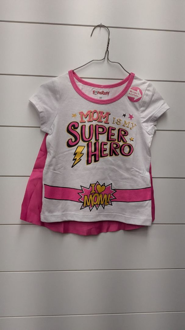 Funstuff "Mom is my Superhero" Short Sleeve NWT - 4t
