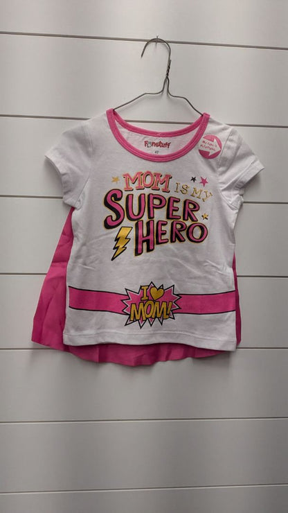 Funstuff "Mom is my Superhero" Short Sleeve NWT - 4t
