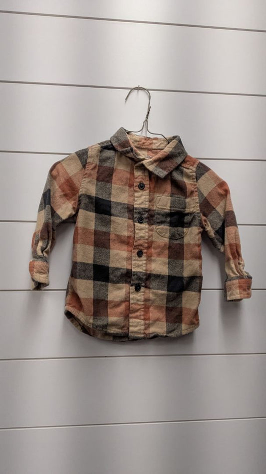 Cat & Jack Long Sleeve Flannel - 18mo
