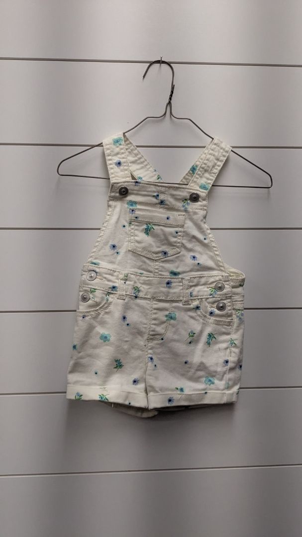 Wonder Nation Floral Overall Shorts - 12mo