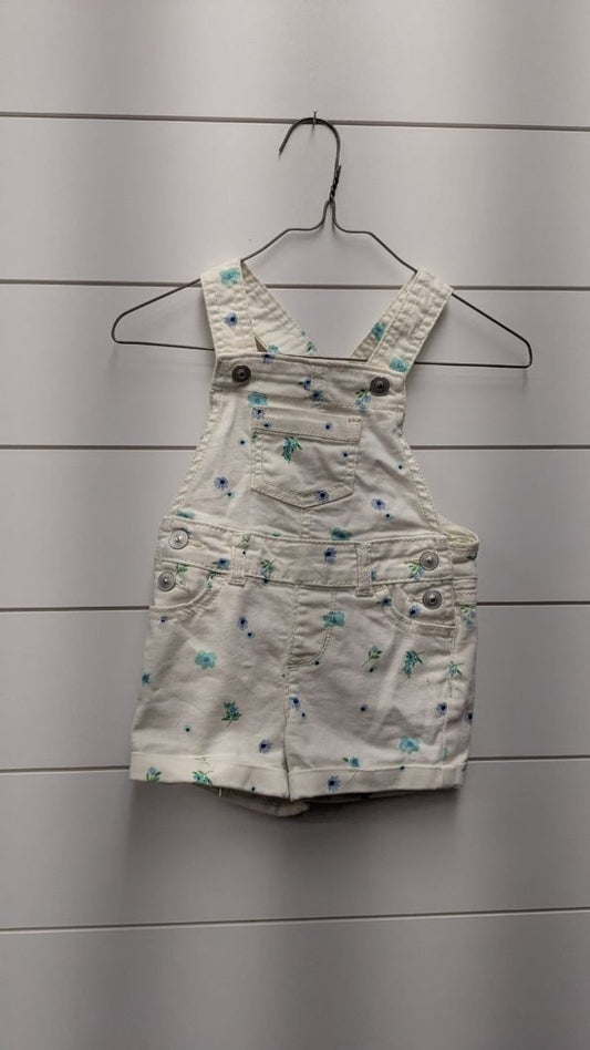 Wonder Nation Floral Overall Shorts - 12mo