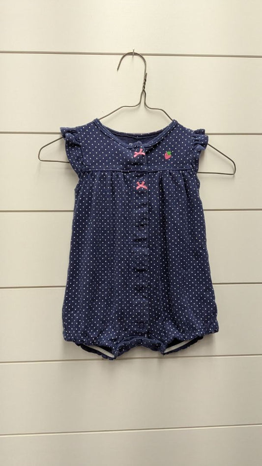 Carters Polka Dot Strawberry Romper - 9mo