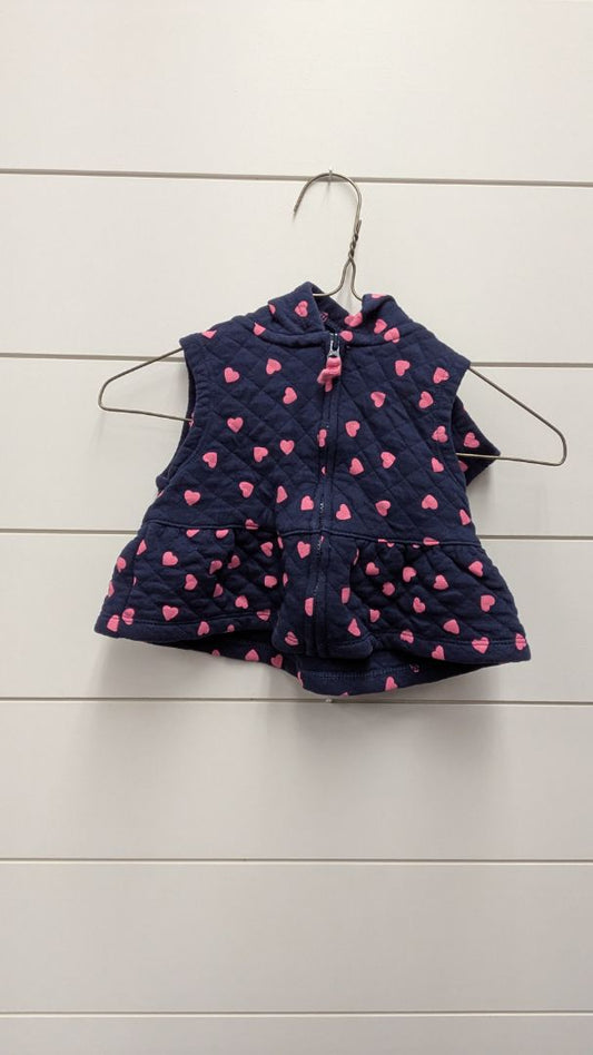 Carters Heart Zip-Up Vest - 6mo