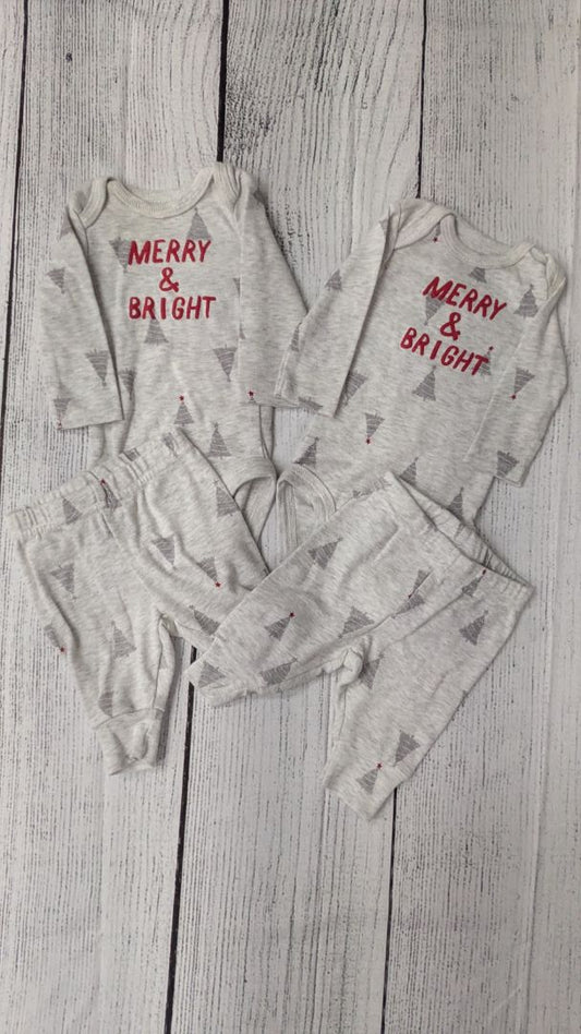 Carters Christmas Twin Set (2) Outfit - NB