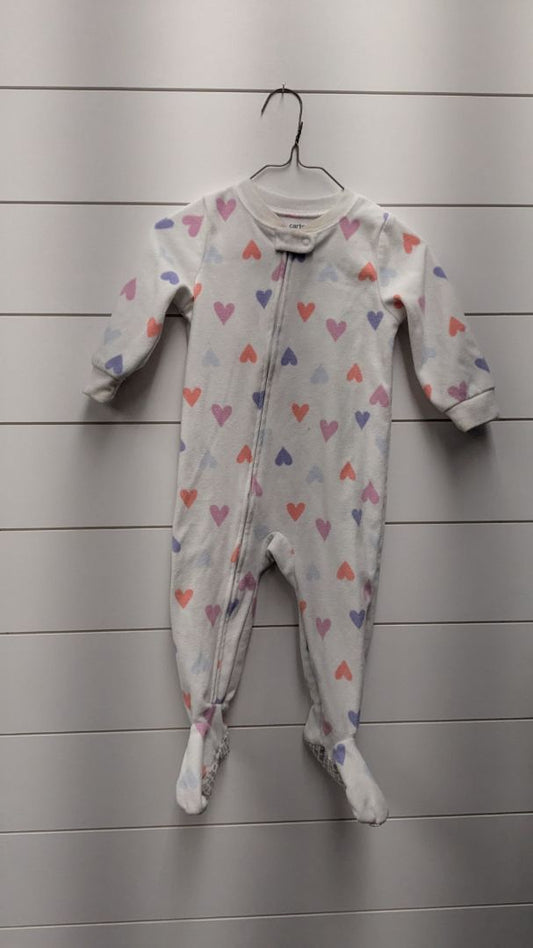 Carters Heart Fleece Pajamas - 18mo