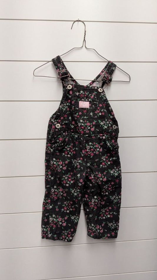 Oshkosh Floral Corduroy Overalls - 12mo